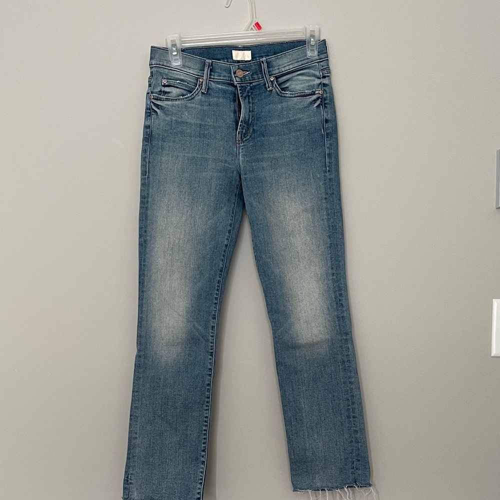 MOTHER Straight Leg Blue Jeans